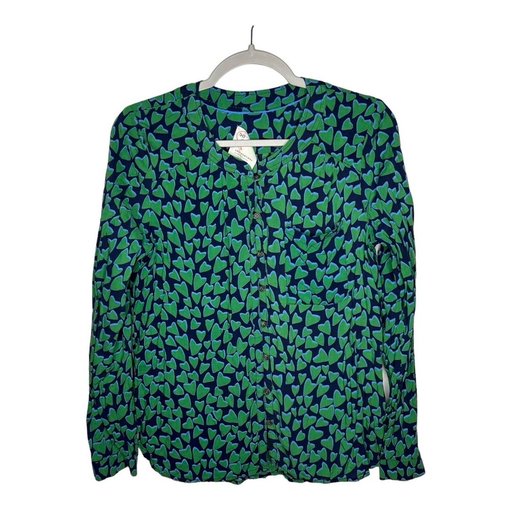 Anthropologie Green and Blue Button Down Shirt